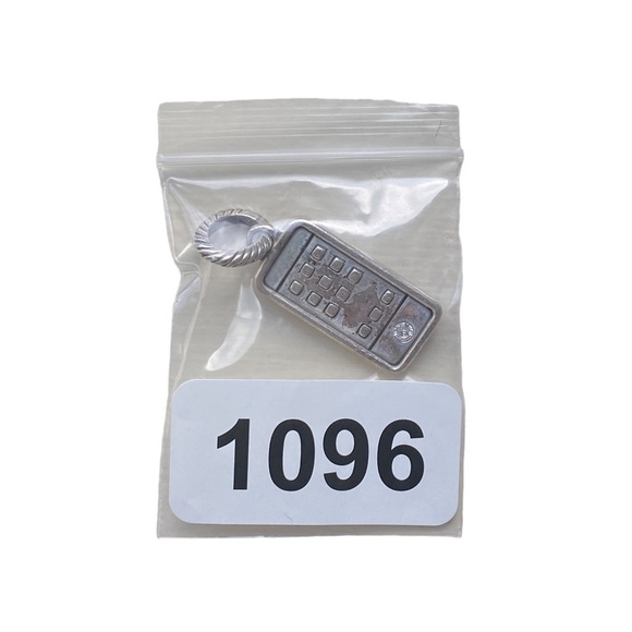 BRIGHTON Retired Hello Cell Phone Charm Silver Plated w/ Rhinestone - Picture 3 of 3